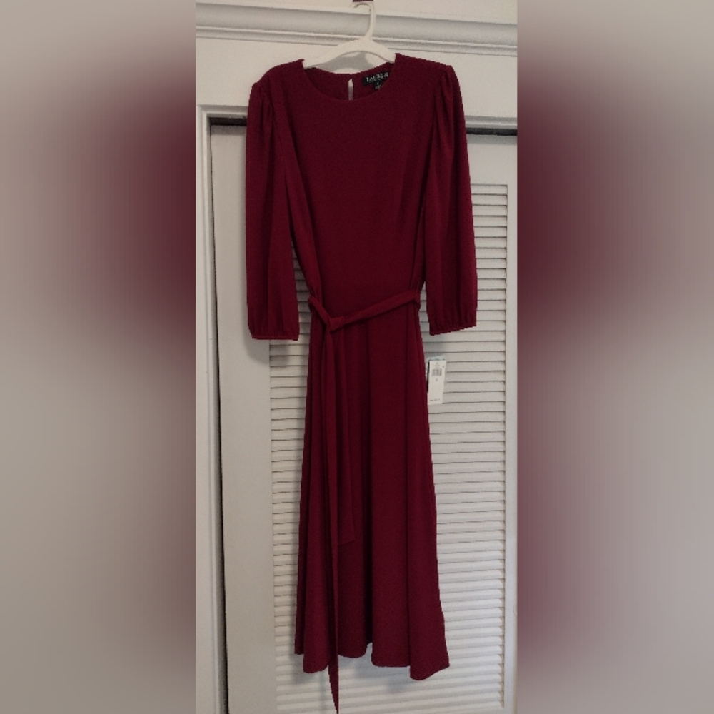 NWT Ralph Lauren Midi Jersey Dress (very berry color) Size 6